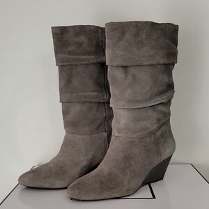 Alex Marie Danay Gray Suede Wedge Boots sz9.5 NEW IN BOX